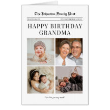 Giant Birthday Card Photo Newspaper for Grandma