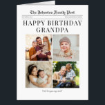 Giant Birthday Newspaper customizable Card<br><div class="desc">This charming Newspaper-Style Family greeting card brings a fun, nostalgic twist to birthday greeting. Ideal for Grandparents or any recipient, simple customize the name of your choosing! Designed to resemble a vintage newspaper, it features personalized headlines and four of your own custom photos. A truly memorable and charming way to...</div>