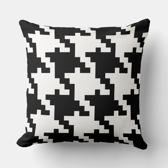 Giant black and white houndstooth throw pillow (Front)