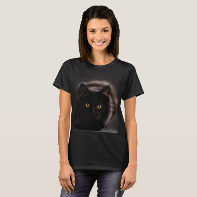 "Giant Black Cat T-shirt (Front Full)