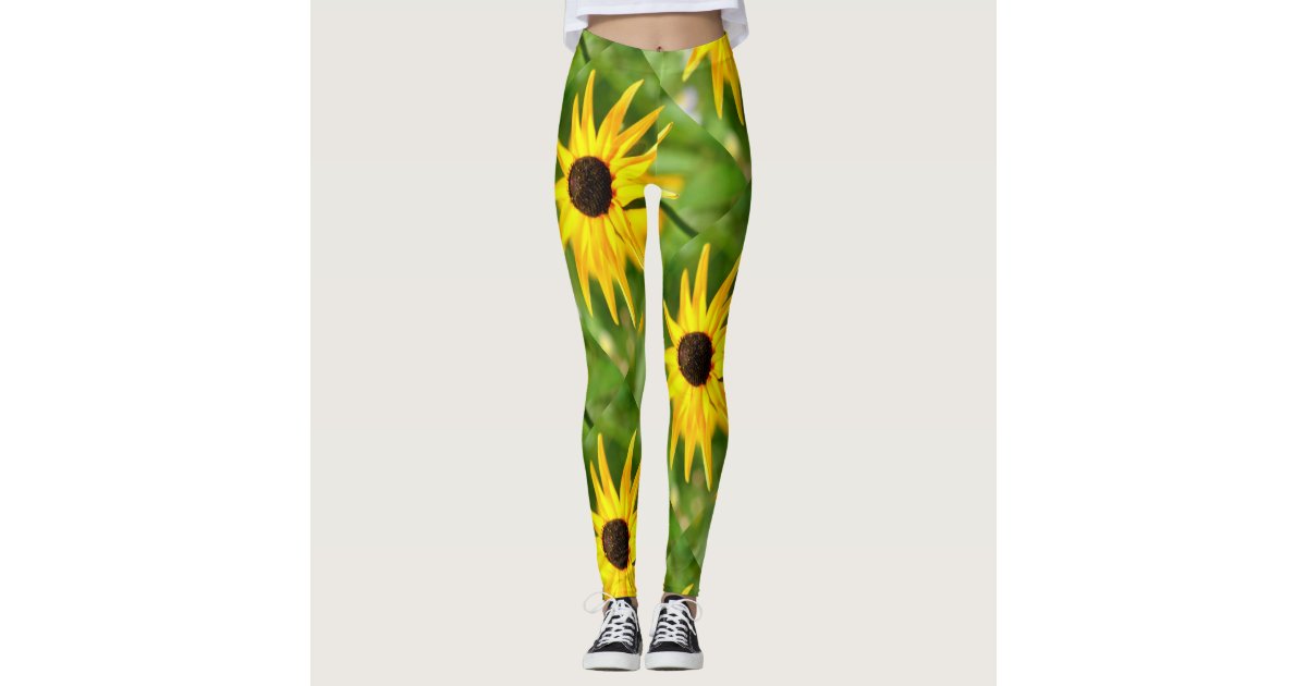 giant black-eyed susans leggings