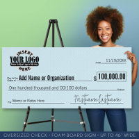 Giant Blank Check for Sweepstakes, Awards, Charity