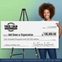 Giant Blank Check for Sweepstakes, Awards, Charity