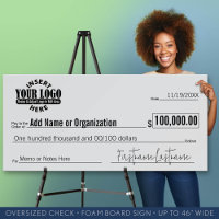 Giant Blank Check for Sweepstakes, Awards, Charity