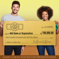 Giant Blank Check for Sweepstakes, Awards, Charity