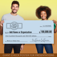 Giant Blank Check for Sweepstakes, Awards, Charity