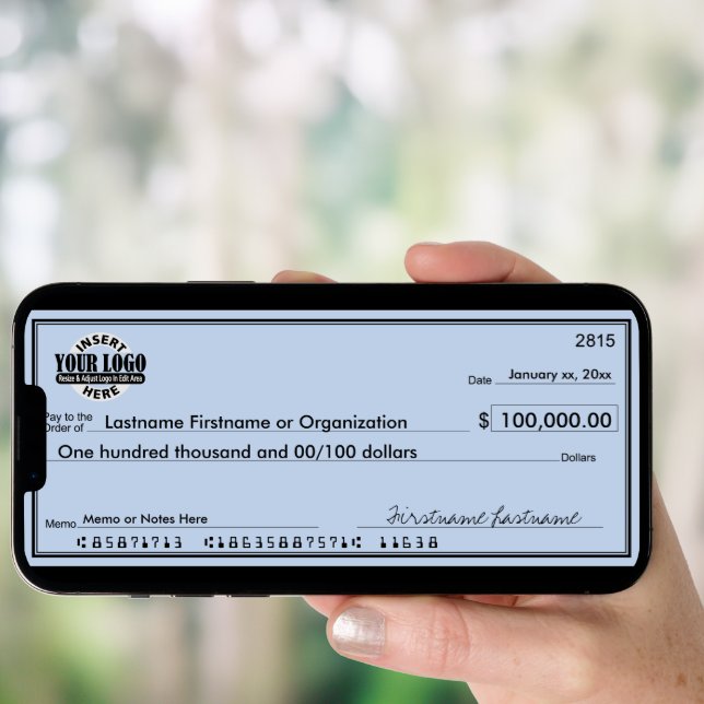 Giant Blank Check for Sweepstakes & Awards Poster (Front Digital)