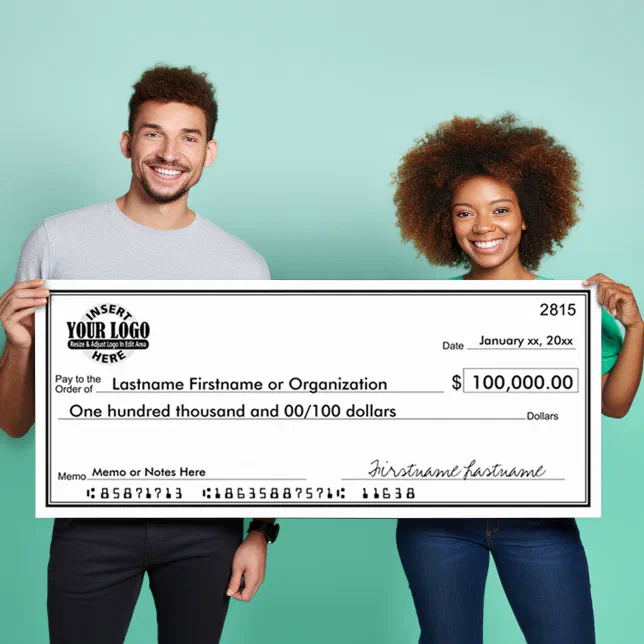 Giant Blank Check For Sweepstakes & Awards Poster 