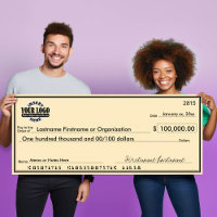 Giant Blank Check for Sweepstakes & Awards