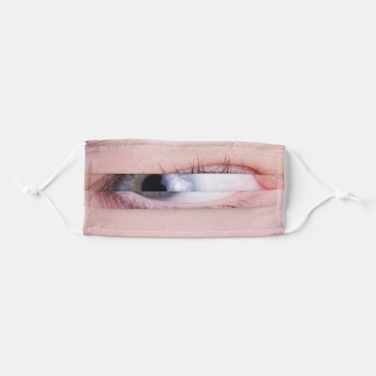 Giant Blue Eyeball Adult Cloth Face Mask (Front, Folded)
