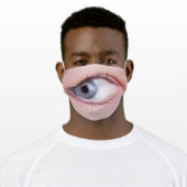 Giant Blue Eyeball Adult Cloth Face Mask (Worn)