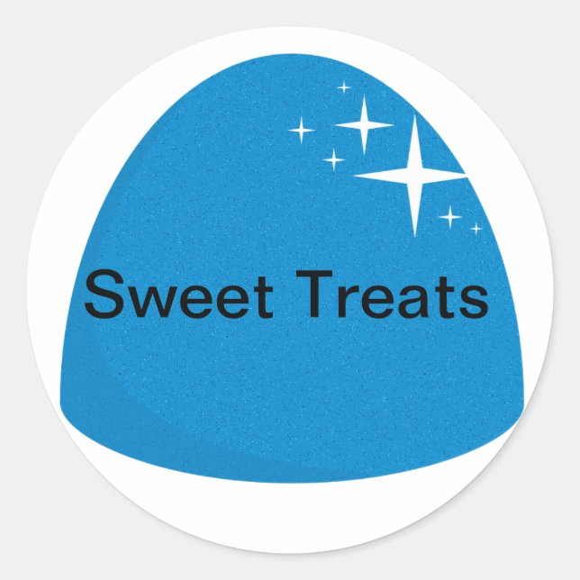 Giant Blue Gumdrop Candy Party Favor Sticker (Front)