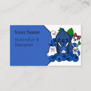 Giant Blueberry Bunny - Cute Magical Rabbit & Tiny Business Card