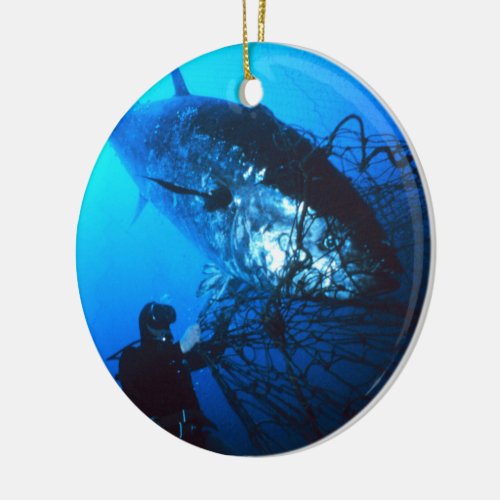 Giant Bluefin Tuna Caught in a Net Ceramic Ornament