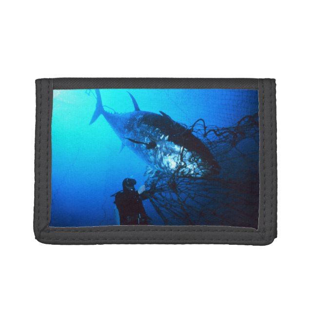 Giant Bluefin Tuna Caught in a Net Trifold Wallet (Front)