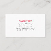 Giant bold stand out style business card (Back)
