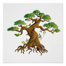 Giant Bonsai in color drawing