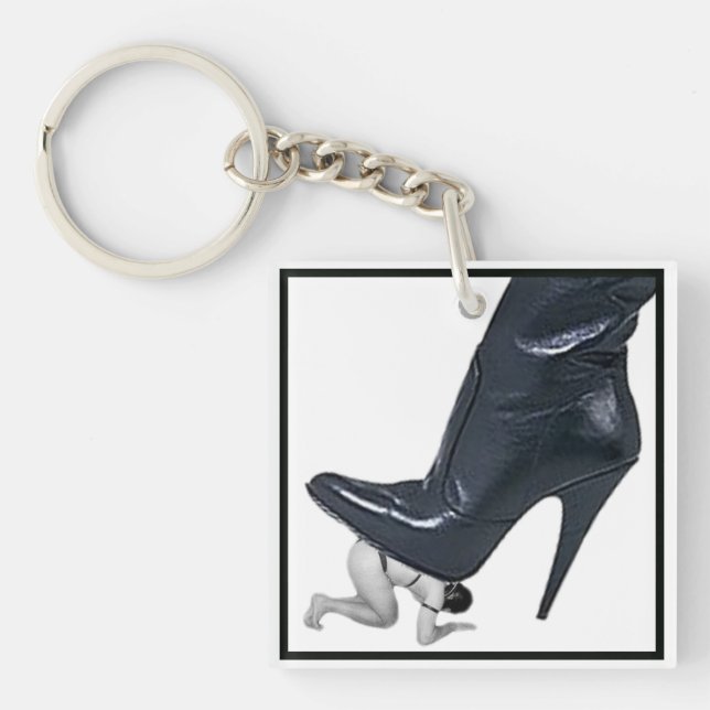 Giant Boot Art - slave stomp Keychain (Front)