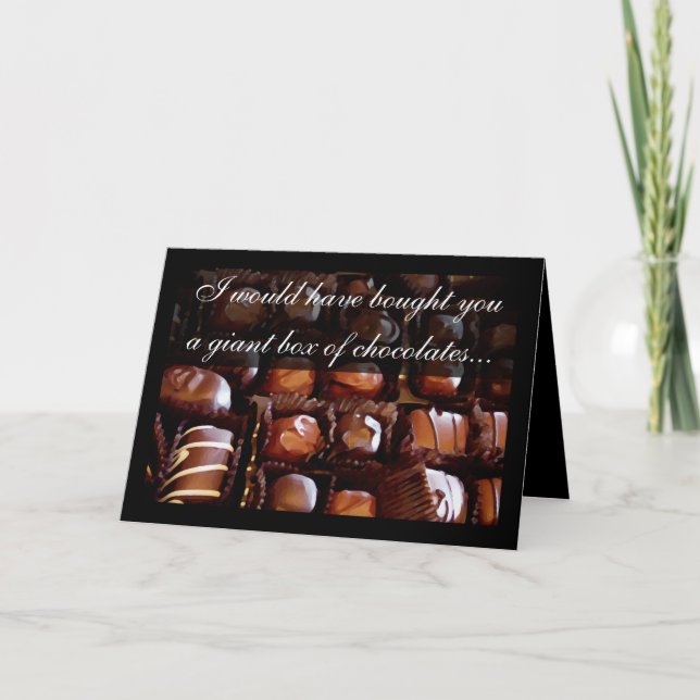 Giant Box of Chocolates Romantic Valentine Card (Front)