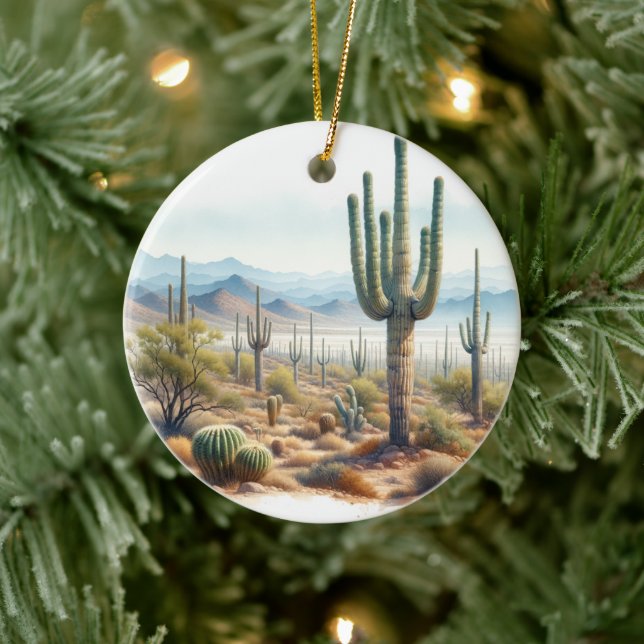 Giant Cacti of Saguaro National Park Ceramic Ornament (Tree)