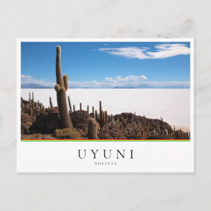 Giant cactus at the Salar de Uyuni in Bolivia Postcard