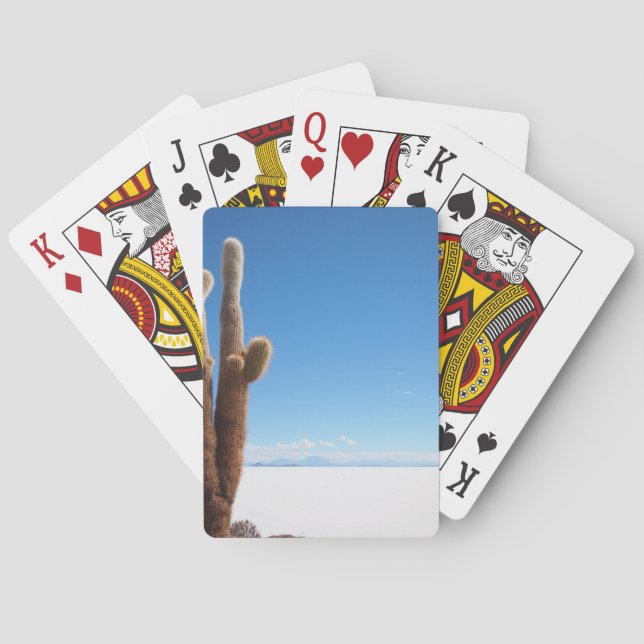 Giant cactus on the Salar de Uyuni deck Poker Cards (Back)