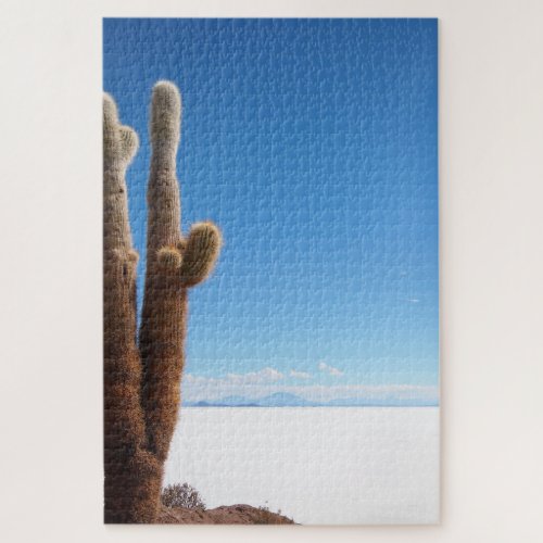 Giant cactus on the Salar de Uyuni Jigsaw Puzzle