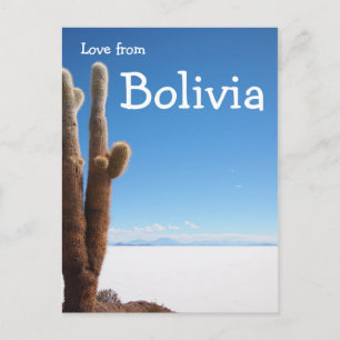 Giant cactus on the Salar de Uyuni text card