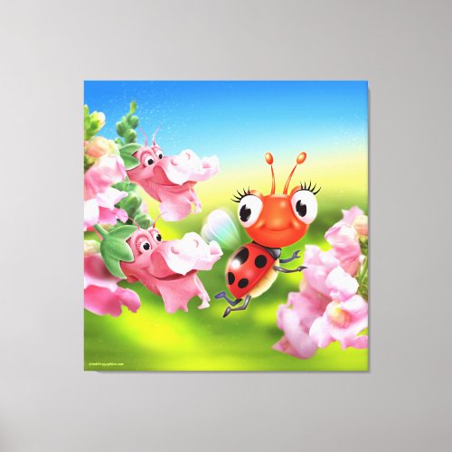 Giant canvas print little Ladybug  Snap Dragons