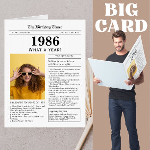 Giant card 1986 Newspaper Birthday card