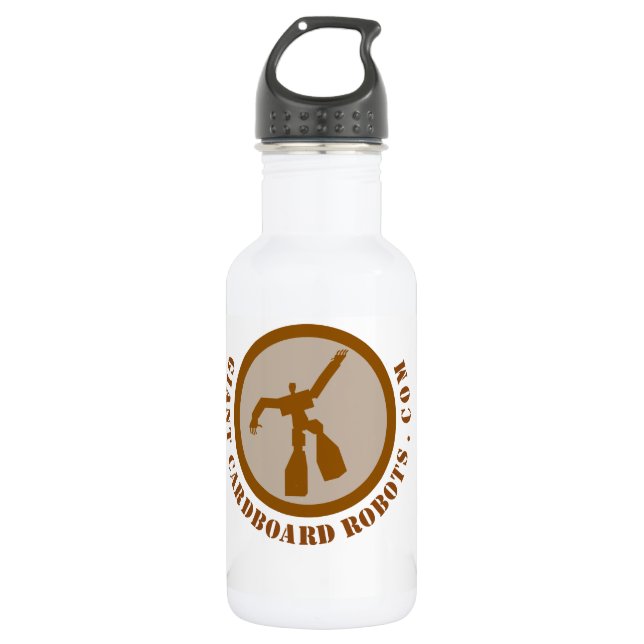Giant Cardboard Robots Water Bottle (Front)