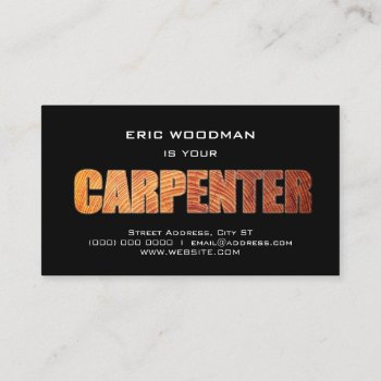 Giant Carpenter Wood Texture Cover  Business Card by TwoFatCats at Zazzle