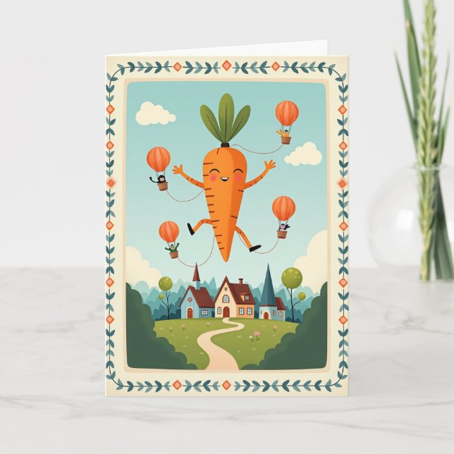 Giant Carrot Balloon Ride Card (Front)