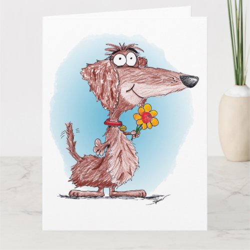 Giant Cartoon Dachshund Thank You Card