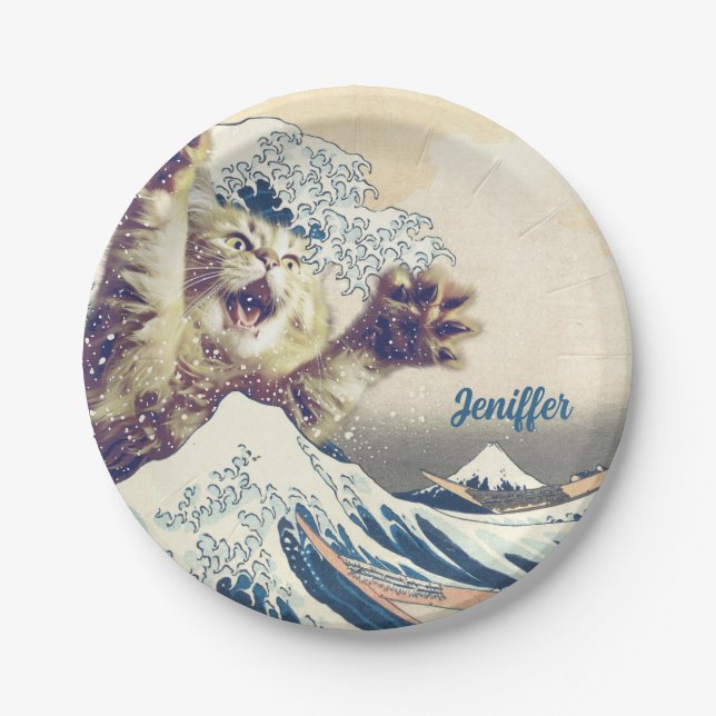 Giant Cat Wave – The Great Wave off Kanagawa       Paper Plates (Front)