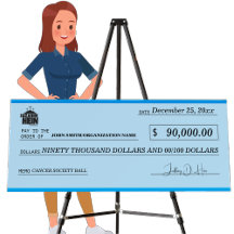 Giant Charity Event Blank Check Blue