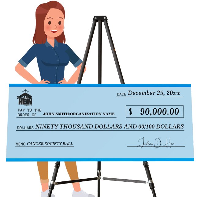  Giant Charity Event Blank Check Blue Foam Board (Creator Uploaded)