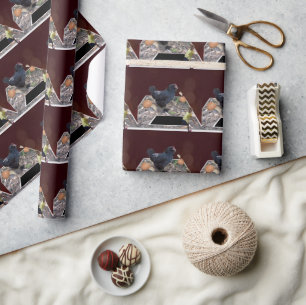 Giant Chicken Eating The Eggs Popout Art, Wrapping Paper