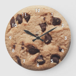 Giant chocolate chip cookie clock with numbers