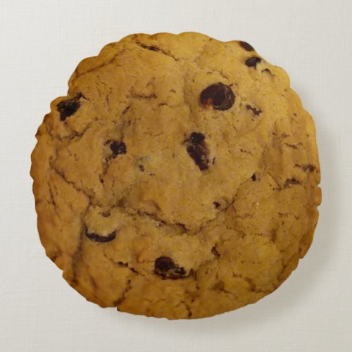 Giant Chocolate Chip Cookie Round Pillow