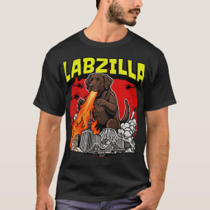 Giant Chocolate Lab Monster City Rampage T-Shirt