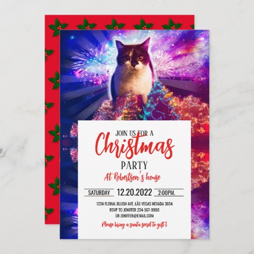 Giant Christmas Cat          Invitation