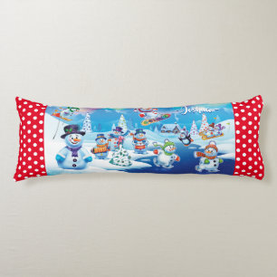 Giant Christmas cushion winter wonderland snowmen