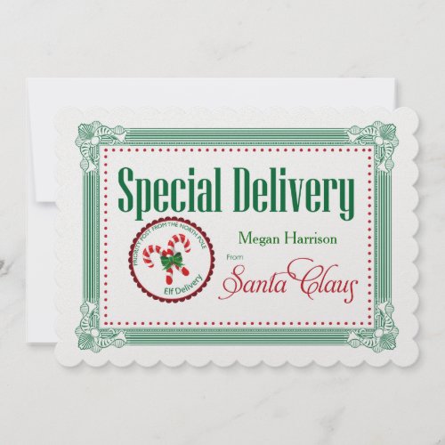 Giant Christmas Special Delivery Custom Gift Tag Holiday Card