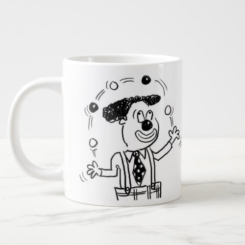 Giant Coffee Mug with Juggler Illustration