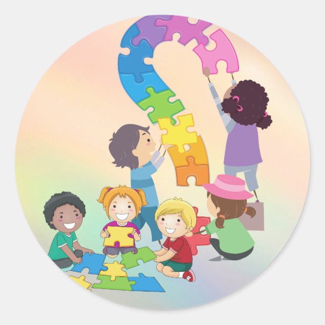 giant colorful classic round sticker (Front)