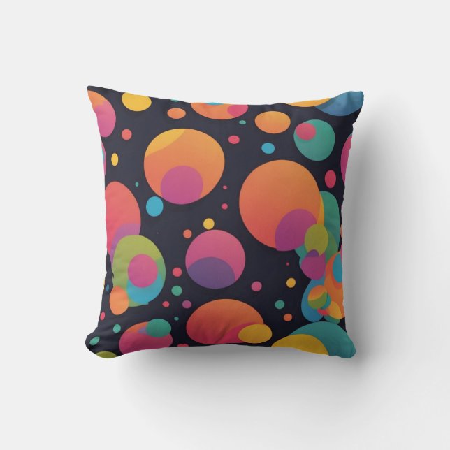 Giant colorful dots throw pillow (Front)