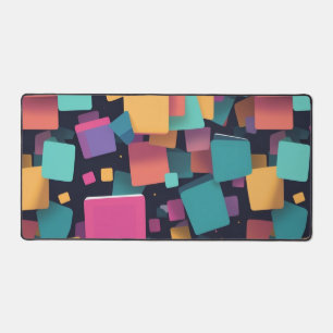 Giant colorful squares desk mat