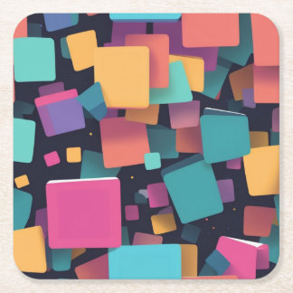 Giant colorful squares square paper coaster