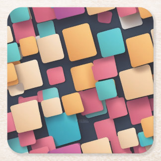 Giant colorful squares square paper coaster